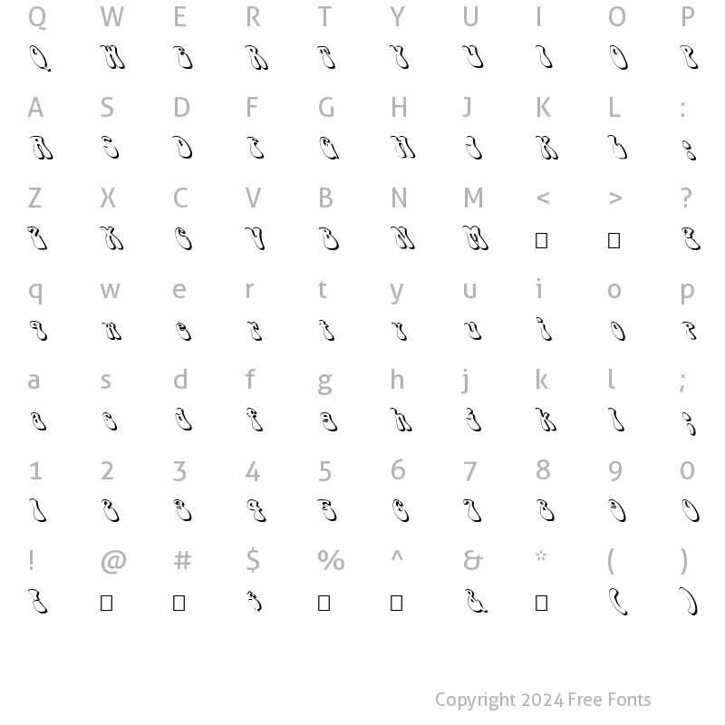 Character Map of FZ JAZZY 14 3D LEFTY Normal