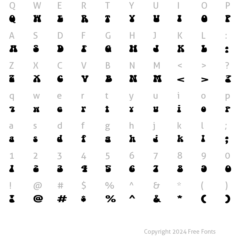 Character Map of FZ JAZZY 14 EX Normal