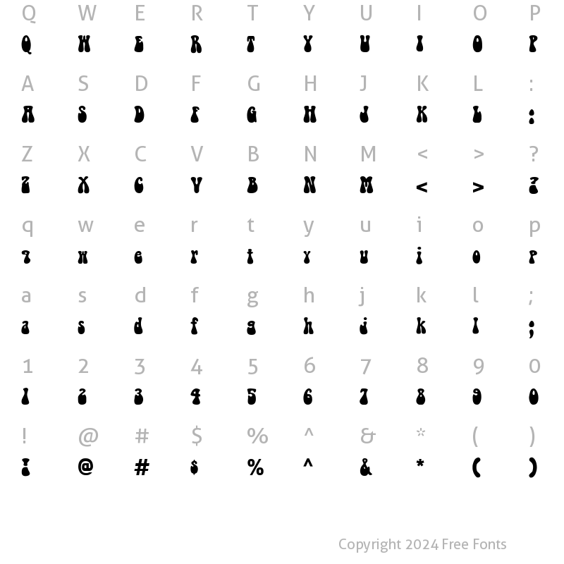 Character Map of FZ JAZZY 14 Normal