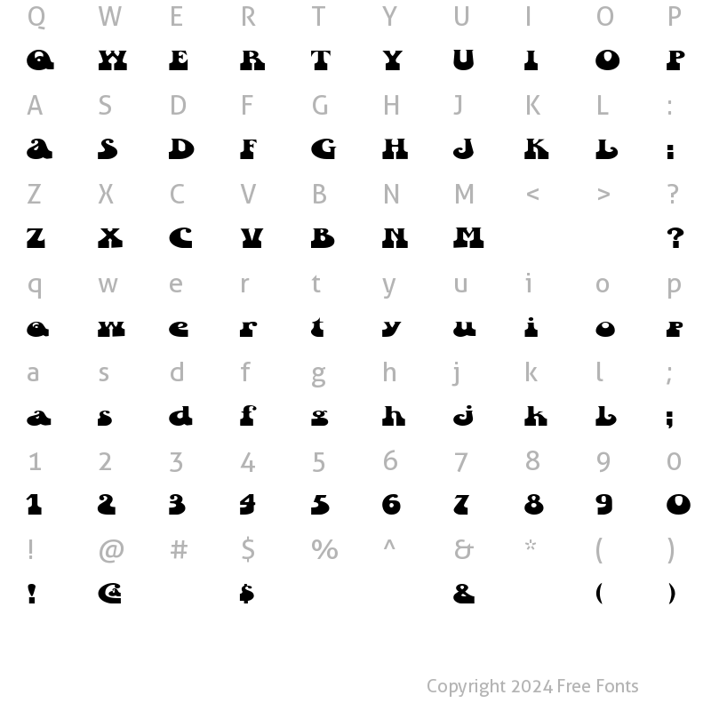 Character Map of FZ JAZZY 16 EX Normal