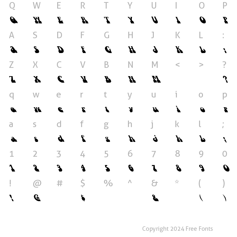 Character Map of FZ JAZZY 16 LEFTY Normal