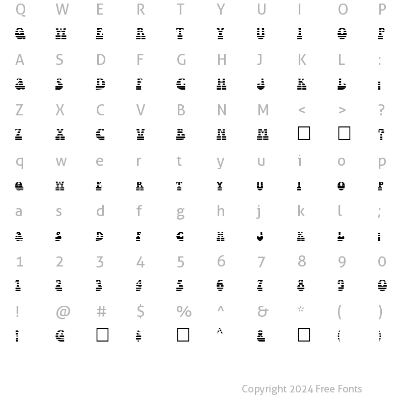 Character Map of FZ JAZZY 16 STRIPED Normal