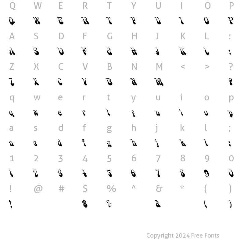 Character Map of FZ JAZZY 17 Normal