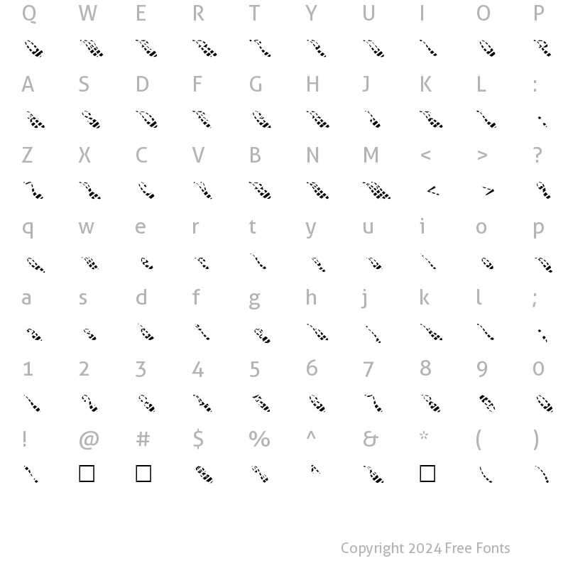 Character Map of FZ JAZZY 17 STRIPED LEFTY Normal