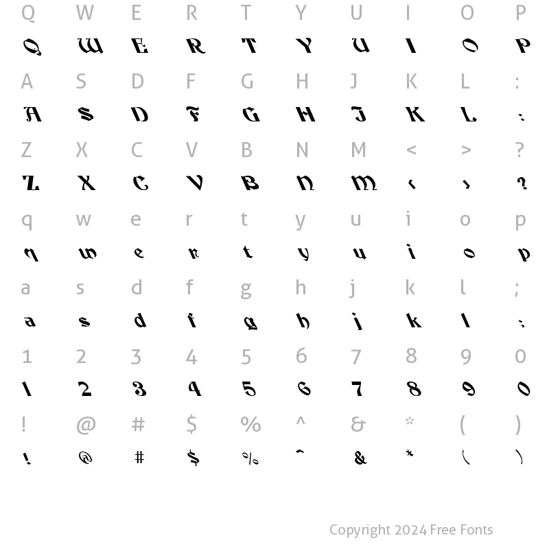 Character Map of FZ JAZZY 19 LEFTY Medium