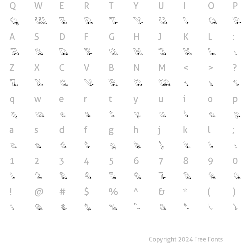 Character Map of FZ JAZZY 19 SHADOW LEFTY Normal