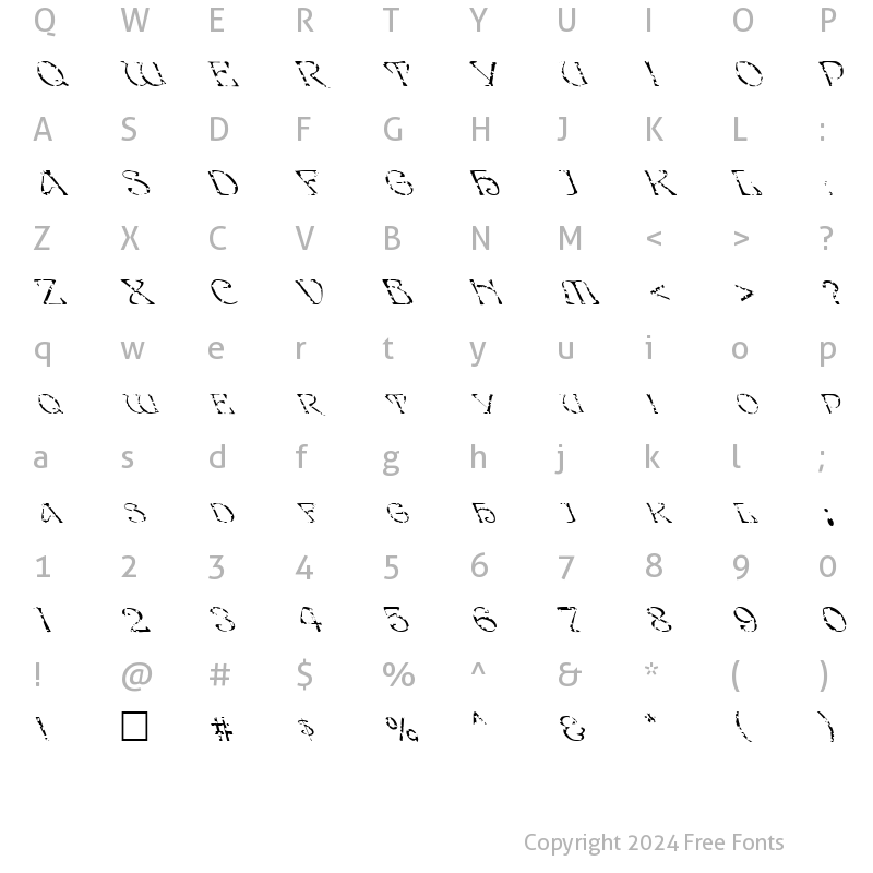 Character Map of FZ JAZZY 20 HOLEY LEFTY Normal