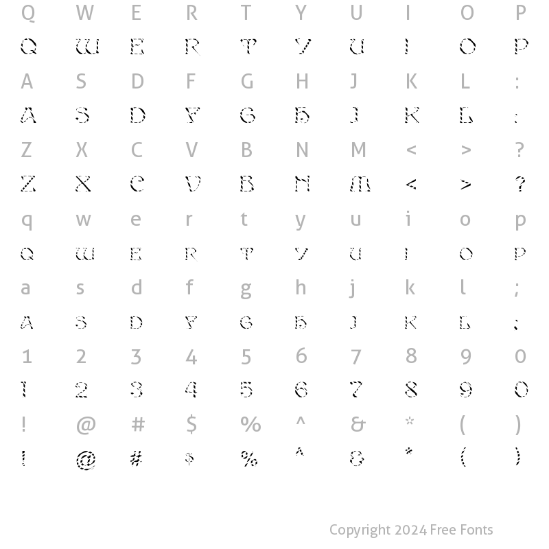 Character Map of FZ JAZZY 20 STRIPED Normal