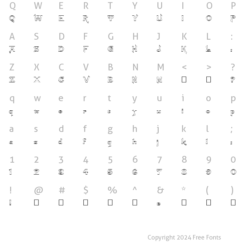 Character Map of FZ JAZZY 21 HOLLOW EX Normal