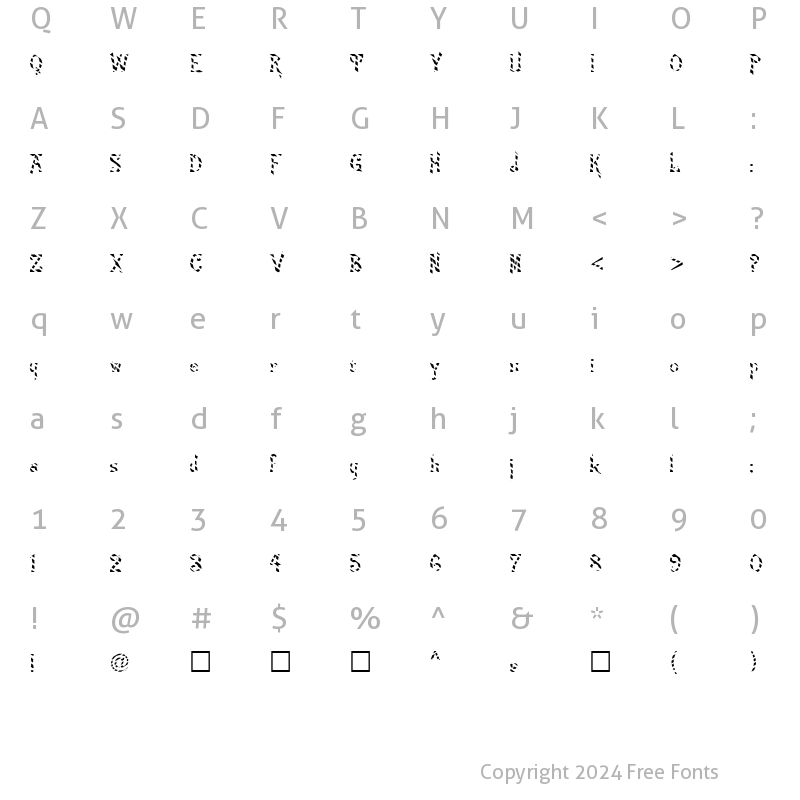 Character Map of FZ JAZZY 21 STRIPED Normal