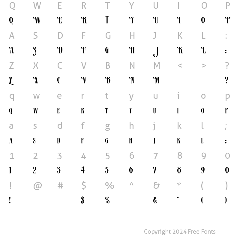 Character Map of FZ JAZZY 23 Normal