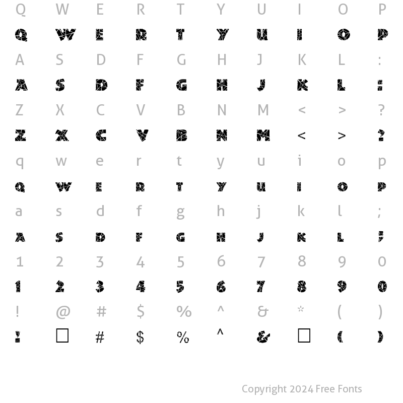 Character Map of FZ JAZZY 24 CRACKED Normal