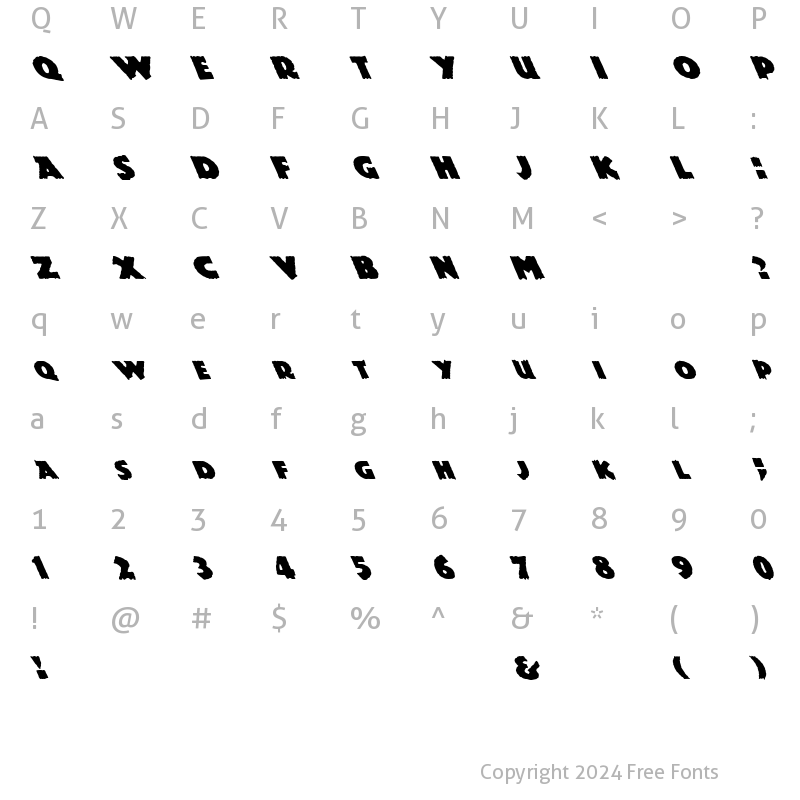 Character Map of FZ JAZZY 24 LEFTY Normal