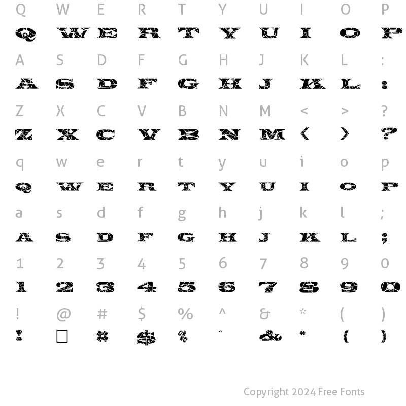 Character Map of FZ JAZZY 26 CRACKED Normal