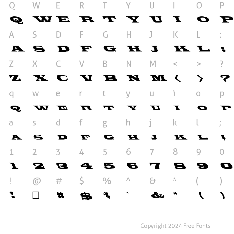 Character Map of FZ JAZZY 26 LEFTY Normal