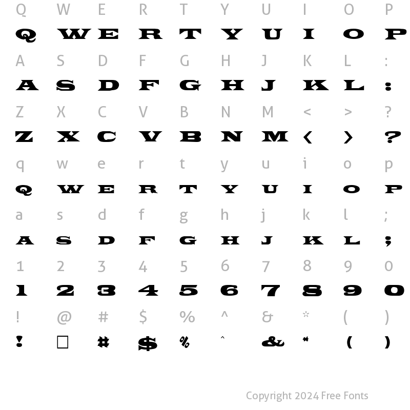 Character Map of FZ JAZZY 26 Normal