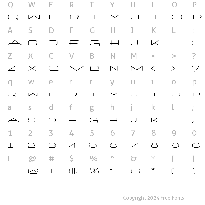 Character Map of FZ JAZZY 27 EX Normal