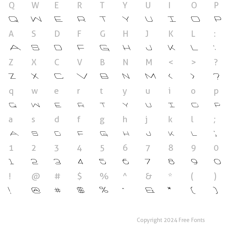 Character Map of FZ JAZZY 27 LEFTY Normal