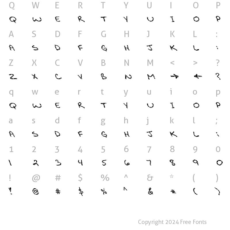 Character Map of FZ JAZZY 29 CRACKED LEFTY Bold