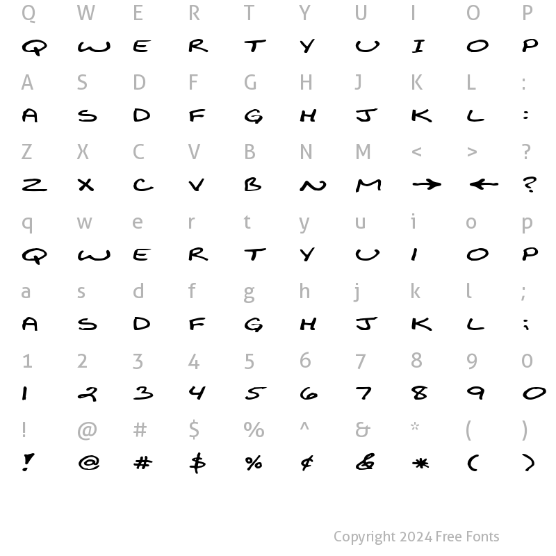 Character Map of FZ JAZZY 29 EX Bold