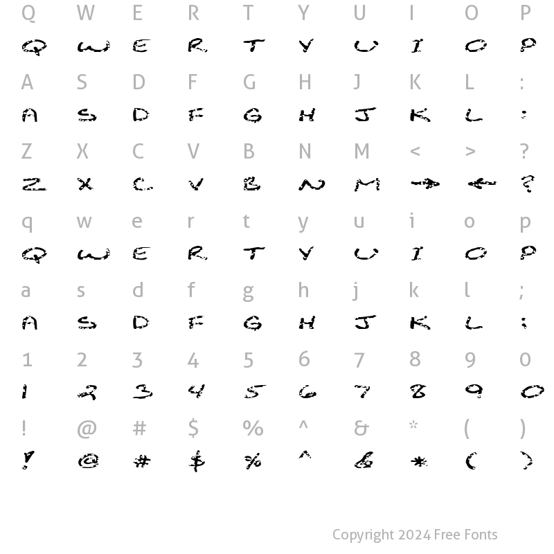 Character Map of FZ JAZZY 29 HOLEY EX Bold