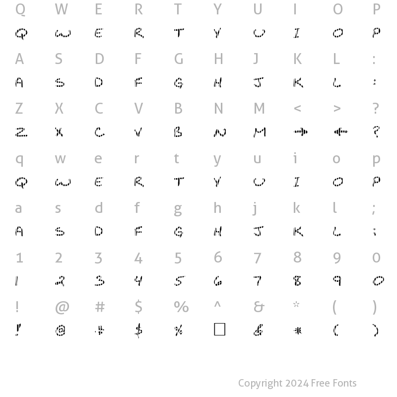 Character Map of FZ JAZZY 29 STRIPED Bold