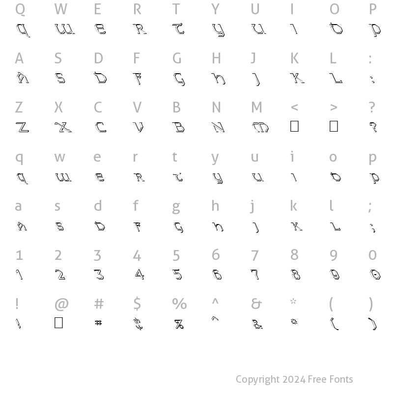 Character Map of FZ JAZZY 31 3D LEFTY Normal