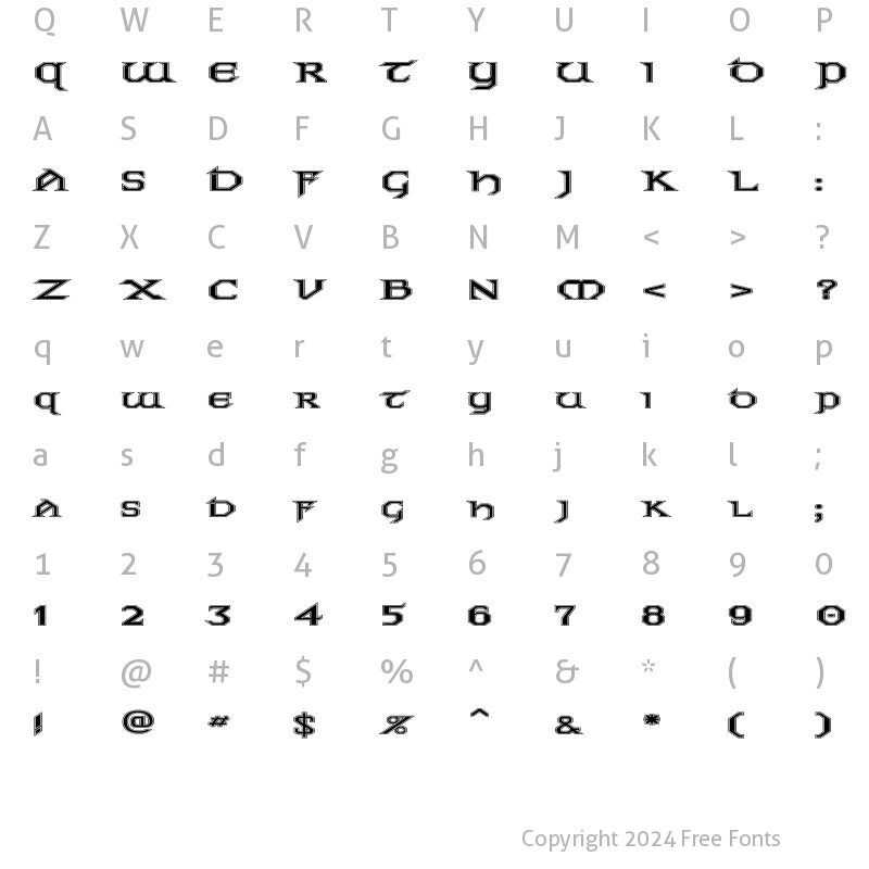 Character Map of FZ JAZZY 31 CONTOUR EX Normal