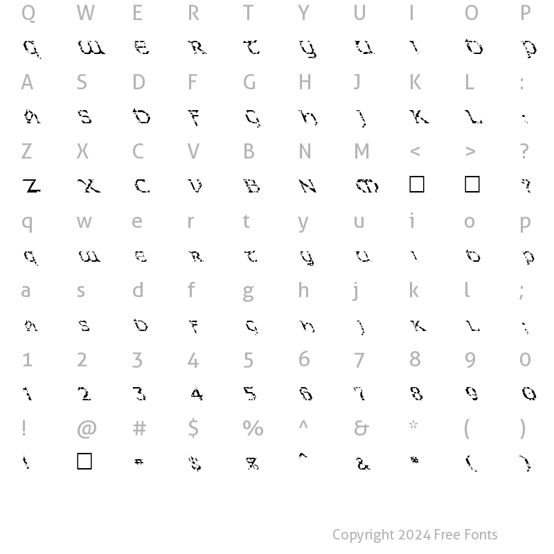 Character Map of FZ JAZZY 31 HOLEY LEFTY Normal