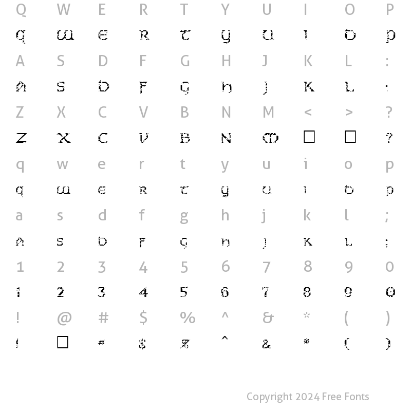 Character Map of FZ JAZZY 31 HOLEY Normal