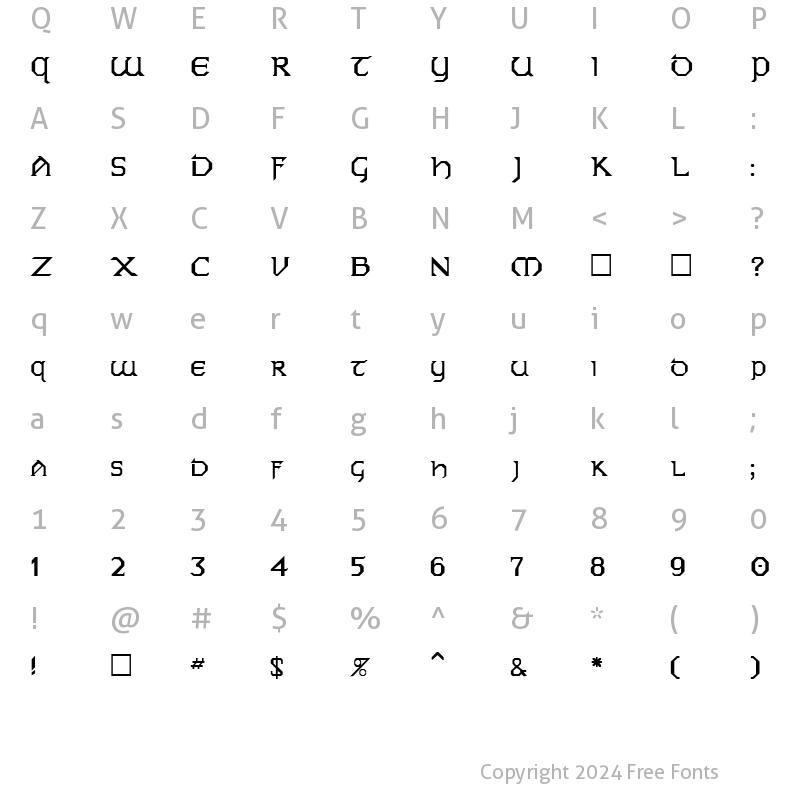 Character Map of FZ JAZZY 31 Normal