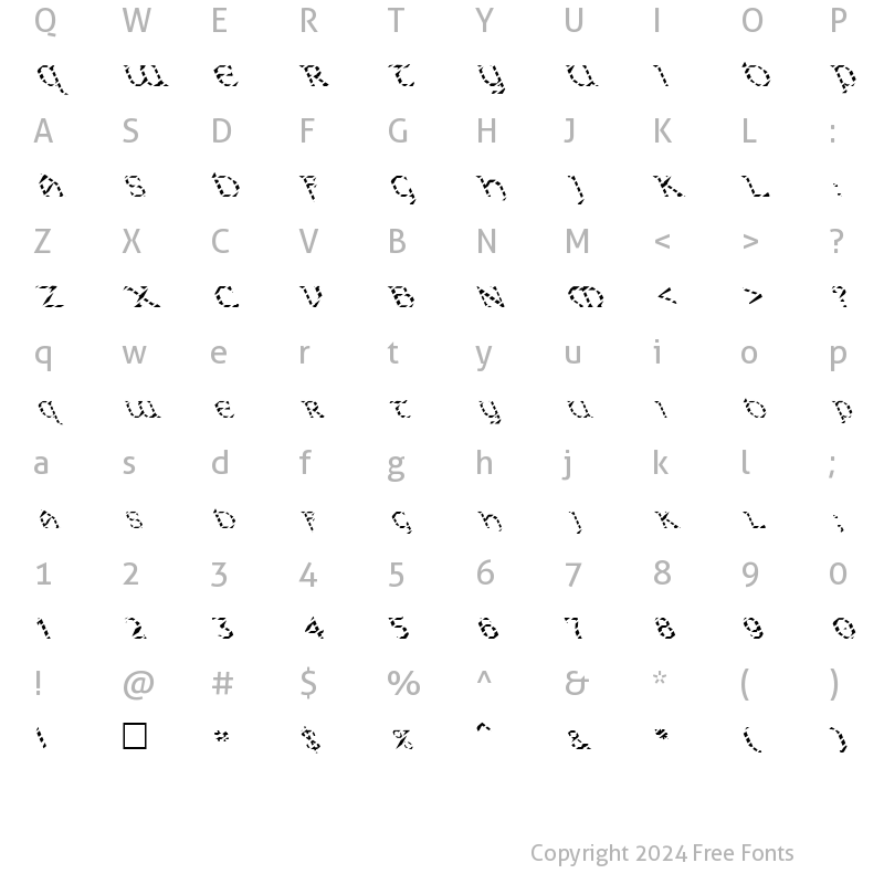 Character Map of FZ JAZZY 31 STRIPED LEFTY Normal