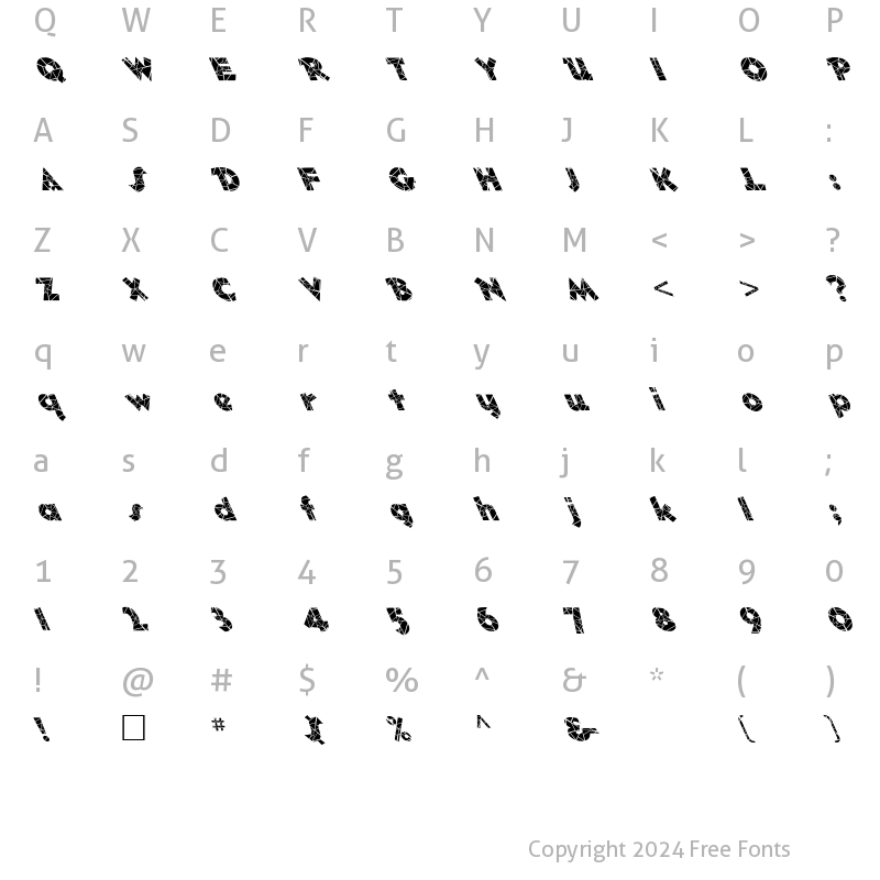 Character Map of FZ JAZZY 32 CRACKED LEFTY Normal