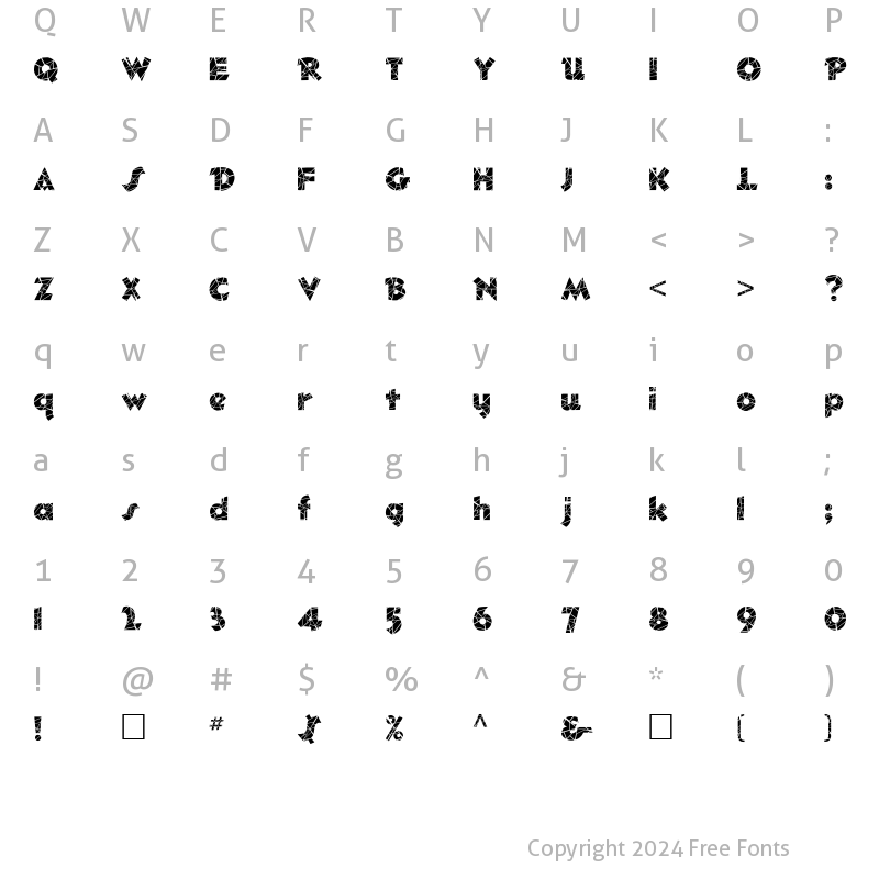 Character Map of FZ JAZZY 32 CRACKED Normal