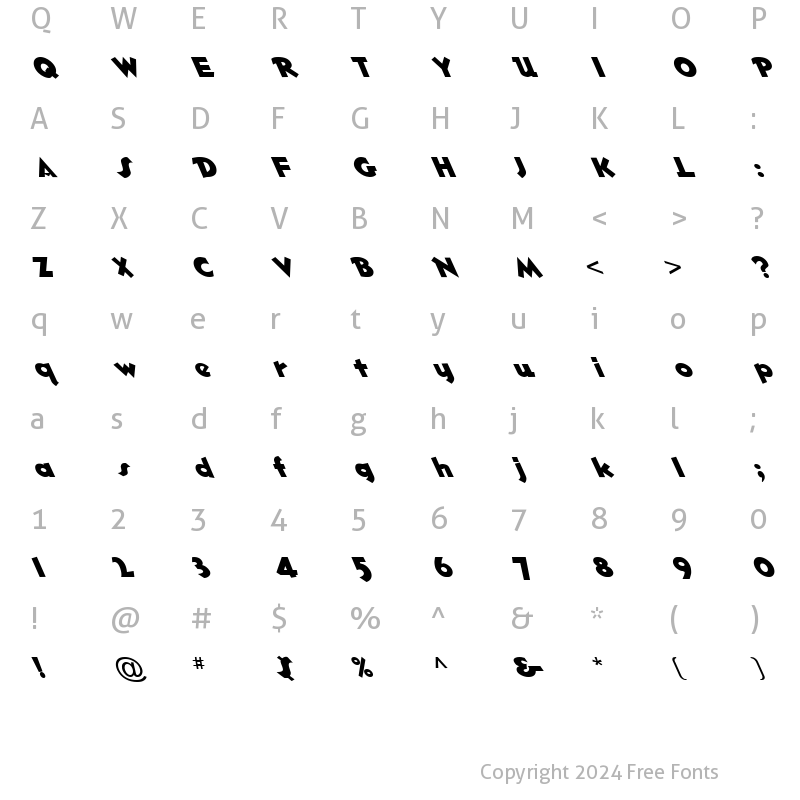 Character Map of FZ JAZZY 32 LEFTY Normal