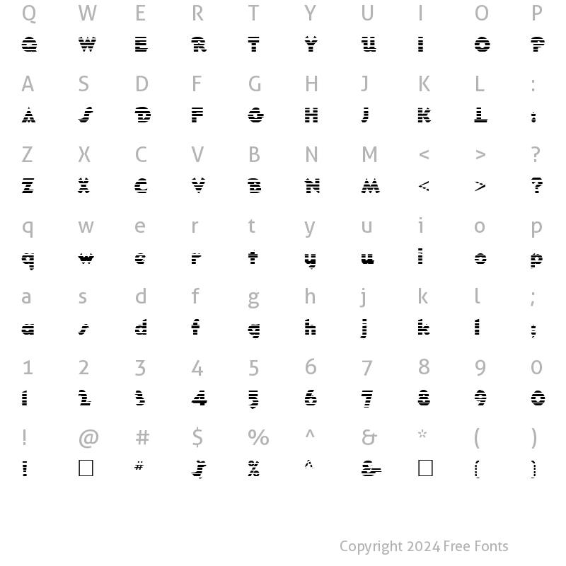 Character Map of FZ JAZZY 32 STRIPED Normal