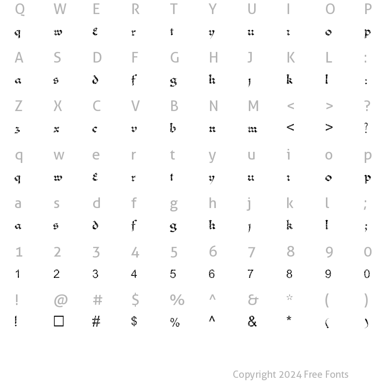 Character Map of FZ JAZZY 33 CRACKED Normal