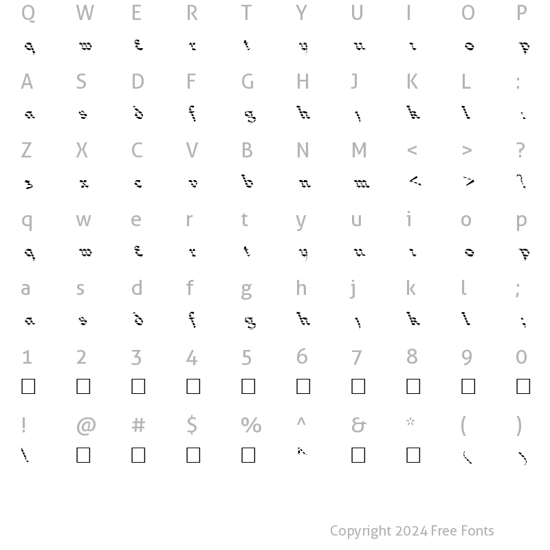 Character Map of FZ JAZZY 33 STRIPED LEFTY Normal
