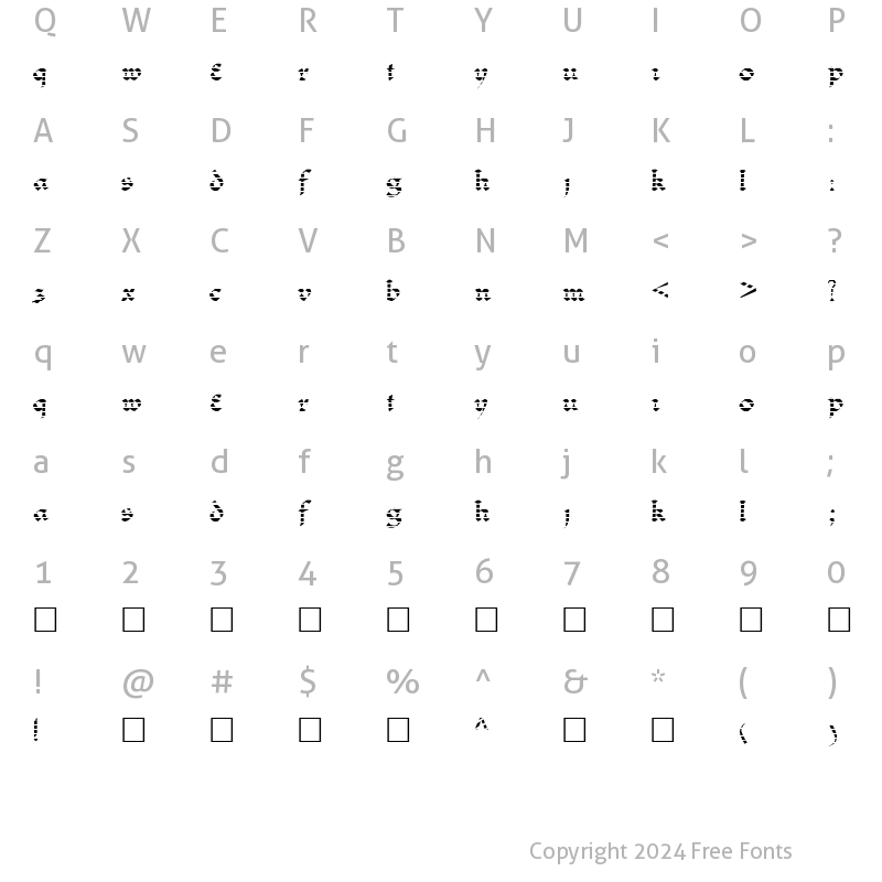 Character Map of FZ JAZZY 33 STRIPED Normal