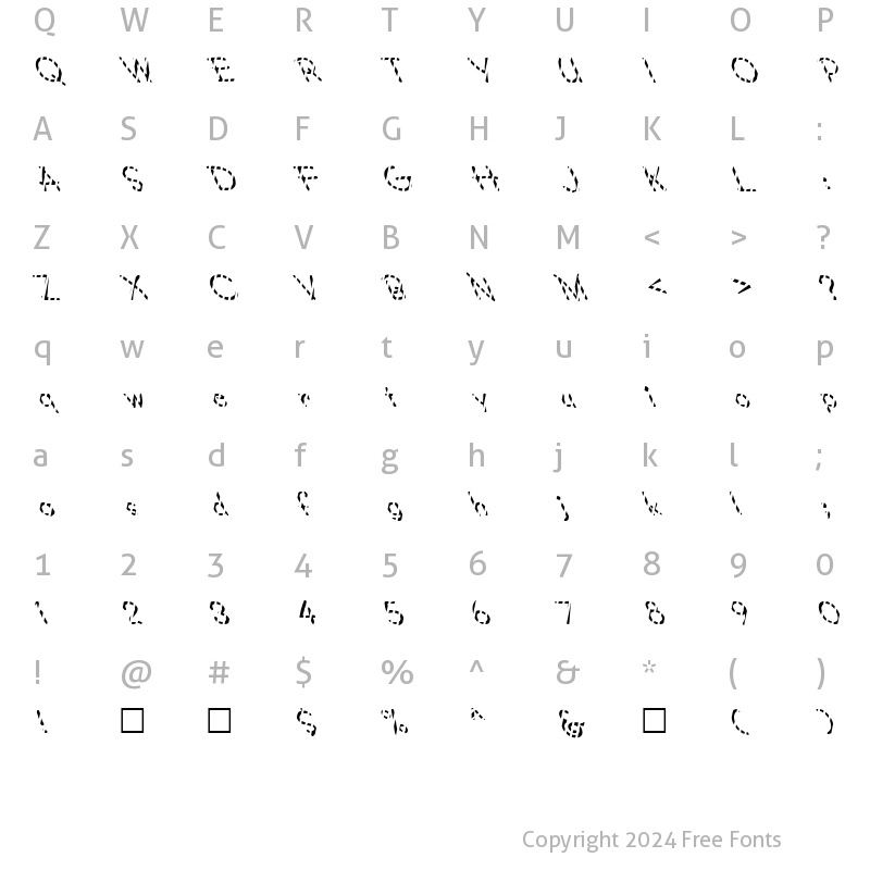 Character Map of FZ JAZZY 34 STRIPED LEFTY Normal