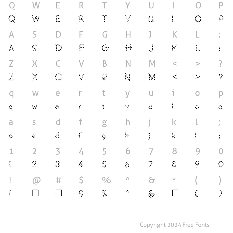 Character Map of FZ JAZZY 34 STRIPED Normal