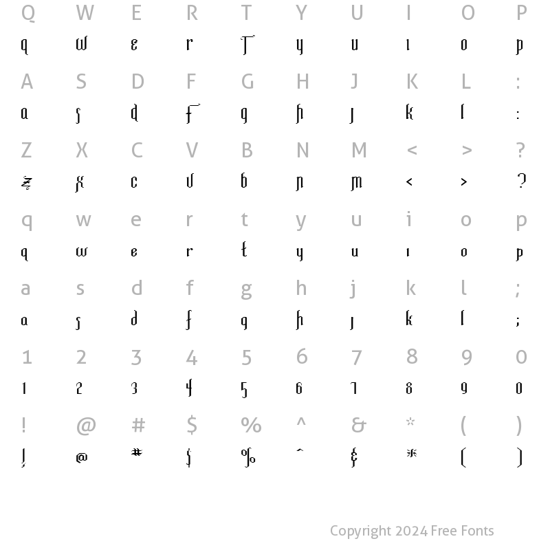 Character Map of FZ JAZZY 35 EX Normal