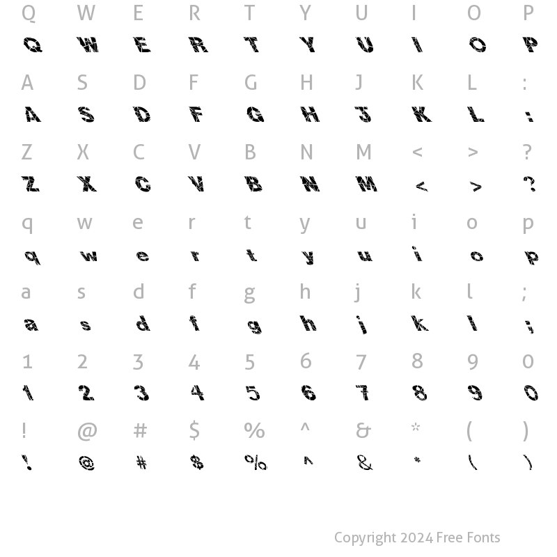 Character Map of FZ JAZZY 36 CRACKED LEFTY Normal
