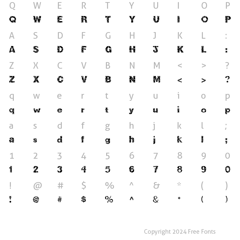 Character Map of FZ JAZZY 36 CRACKED Normal