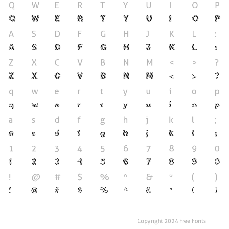 Character Map of FZ JAZZY 36 STRIPED Normal