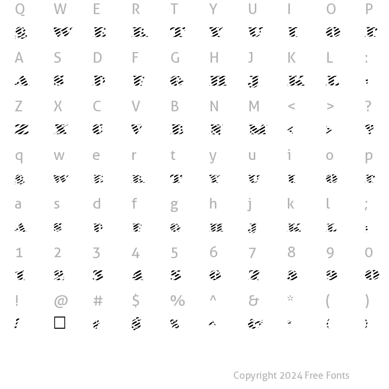 Character Map of FZ JAZZY 38 STRIPED Normal