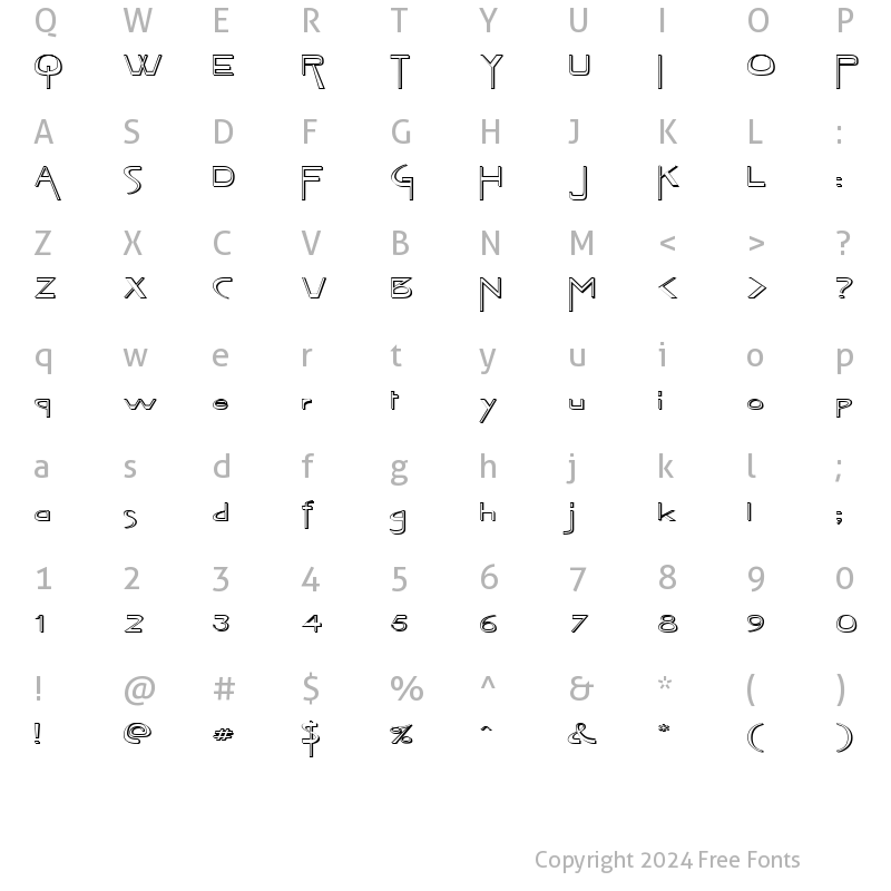 Character Map of FZ JAZZY 45 3D EX Normal