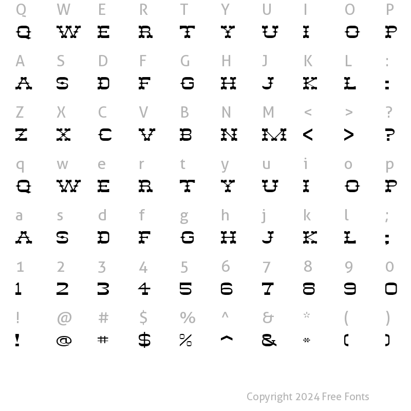 Character Map of FZ JAZZY 46 EX Normal