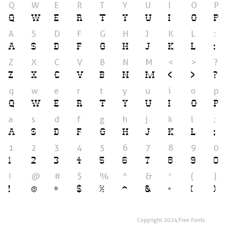 Character Map of FZ JAZZY 46 Normal