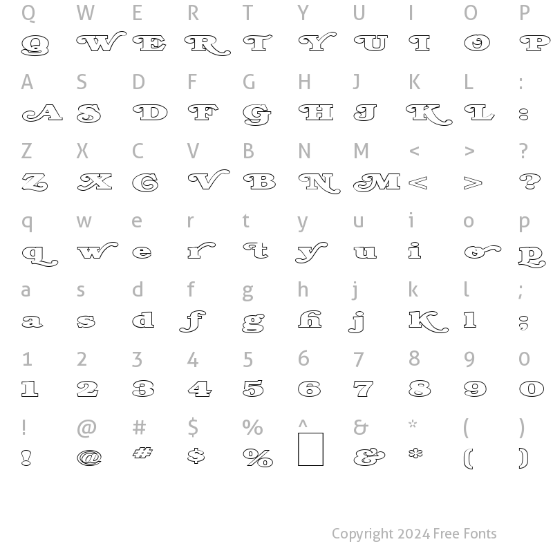 Character Map of FZ JAZZY 47 HOLLOW EX Normal